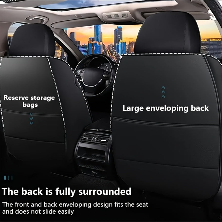 2 dona sun'iy charm avtoturargoh o'rindiqlari qoplamalari universal moslashuvchan bardoshli oson parvarish himoyasi