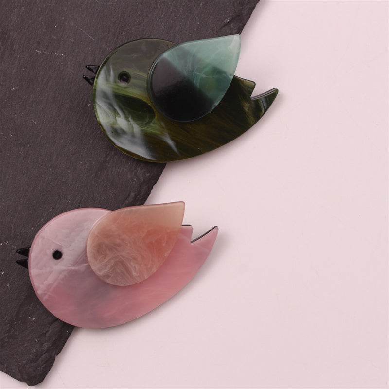Acrylic Bird Brooch Pin for Dresses Animal-Shaped Jewelry Minimalist Style