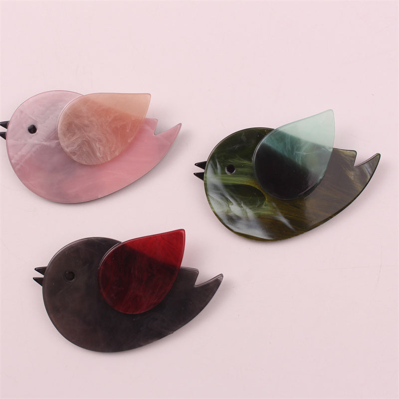Acrylic Bird Brooch Pin for Dresses Animal-Shaped Jewelry Minimalist Style