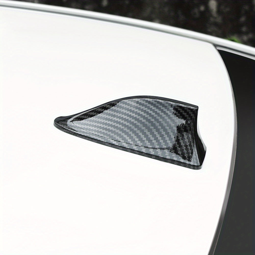Car Carbon Fiber Look Shark Fin Antenna Enhanced Radio Signal