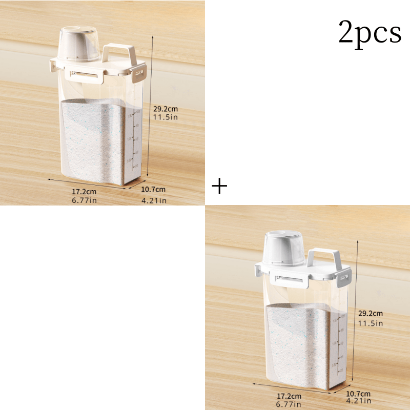 Airtight Plastic Food Storage Containers Set 1.75L 2.5L 3L Leakproof Moistureproof