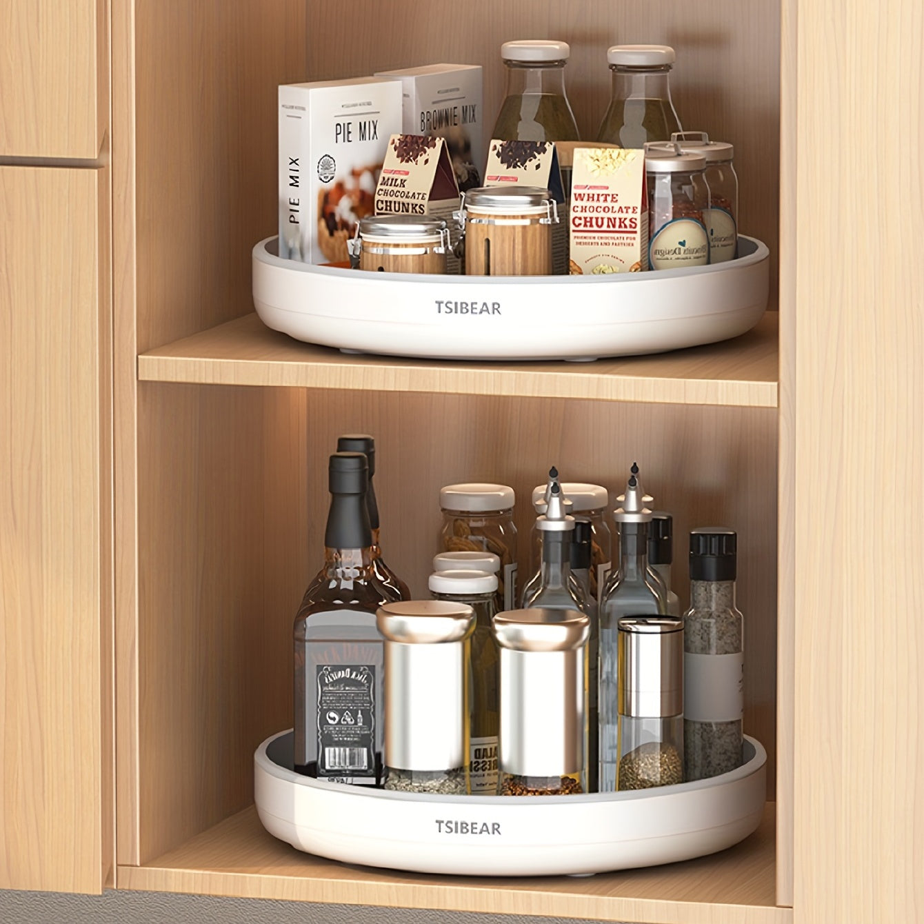 Organizador de cocina, plato giratorio Lazy Susan para botellas de condimentos y frutas, rotación de 360°