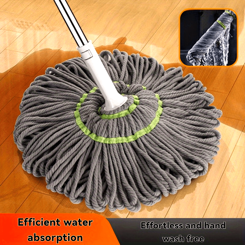 Oson siqish ipli mopu yotoqxona, hammom, hojatxona va yashash xonasi tozalash uchun ideal; ko'p yuzali nam/quruq foydalanish uchun super singdiruvchi mikrofiber, o'z-o'zidan aylanuvchi chang olib tashlash vositasi