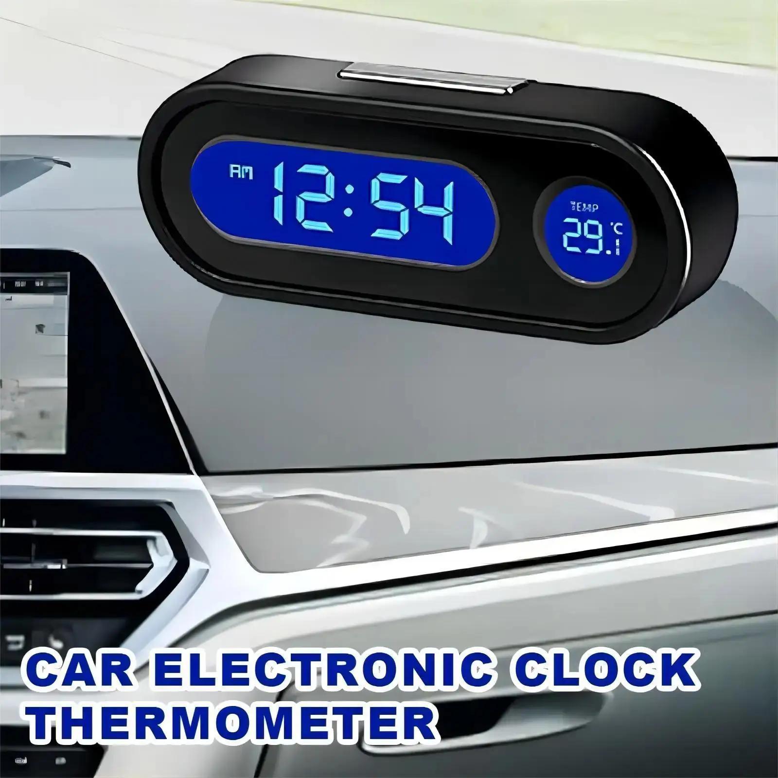 Digital Car Interior Clock Thermometer Backlight LED Display