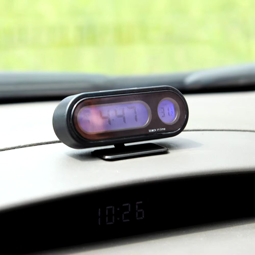 Digital Car Interior Clock Thermometer Backlight LED Display
