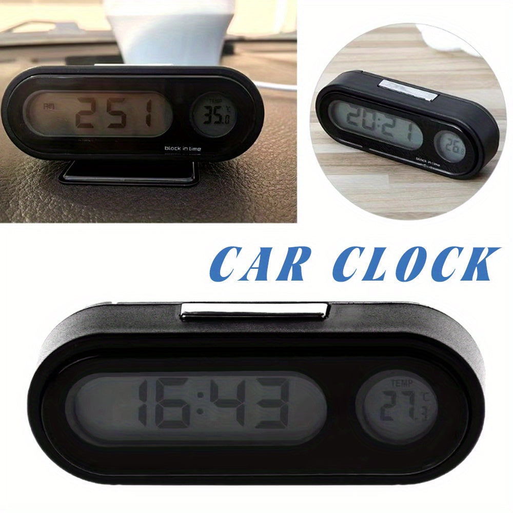 Reloj digital de interior de coche, termómetro, retroiluminación, pantalla LED