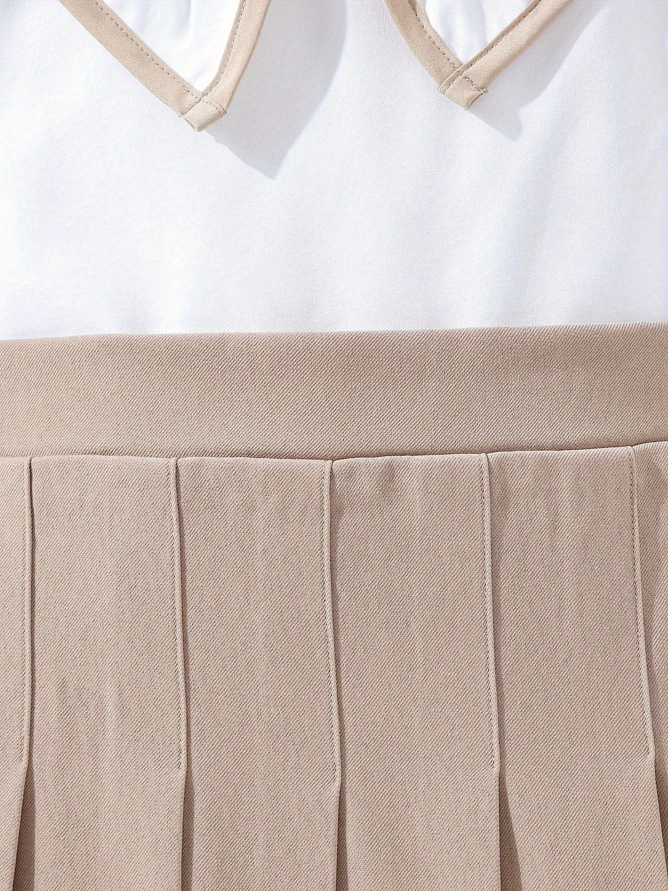 Девочкиная длинная рубашка с длинным рукавом и плиссированная юбка в комплекте для прогулок на свежем воздухе, весна и осень