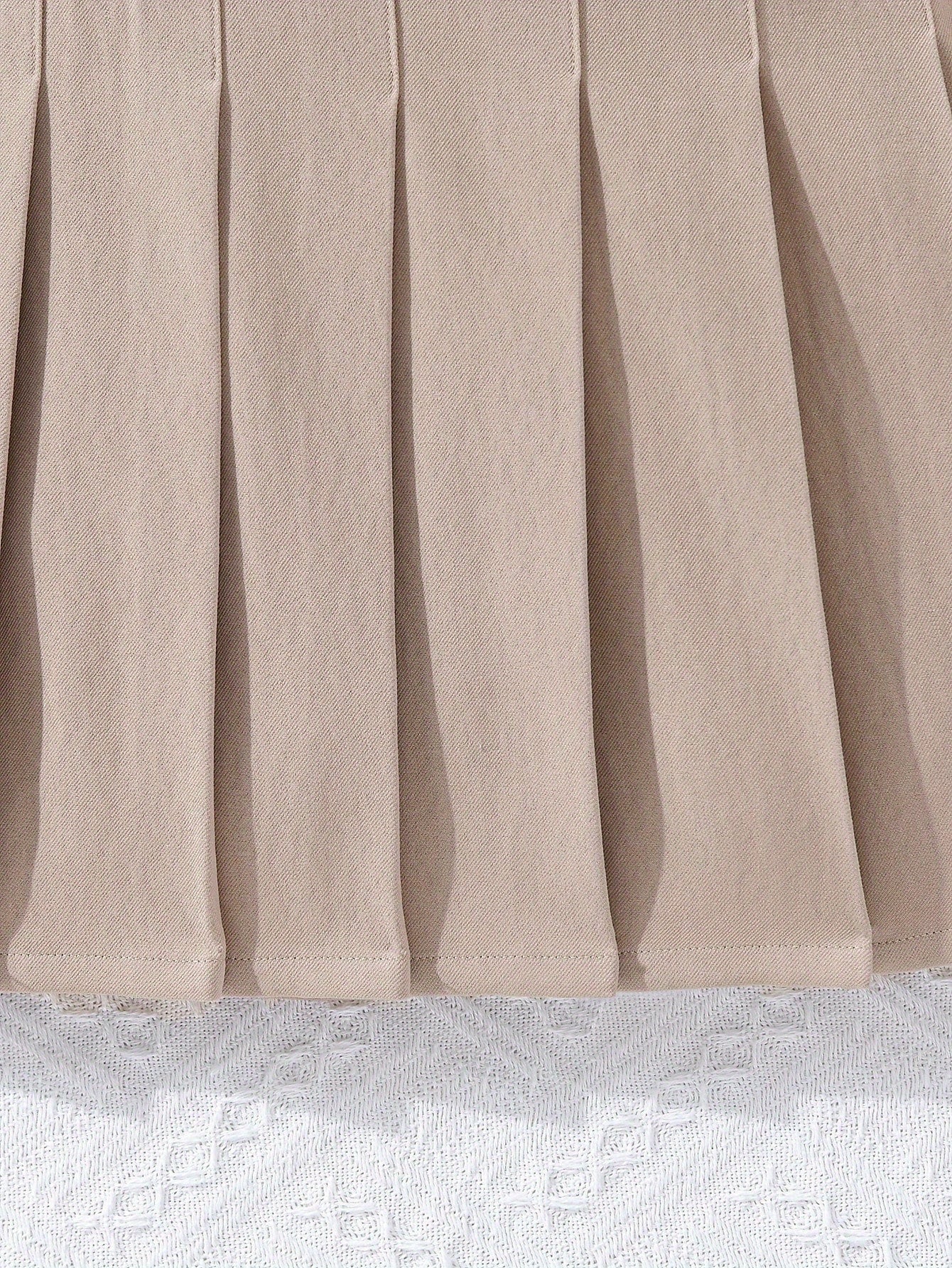 Девочкиная длинная рубашка с длинным рукавом и плиссированная юбка в комплекте для прогулок на свежем воздухе, весна и осень