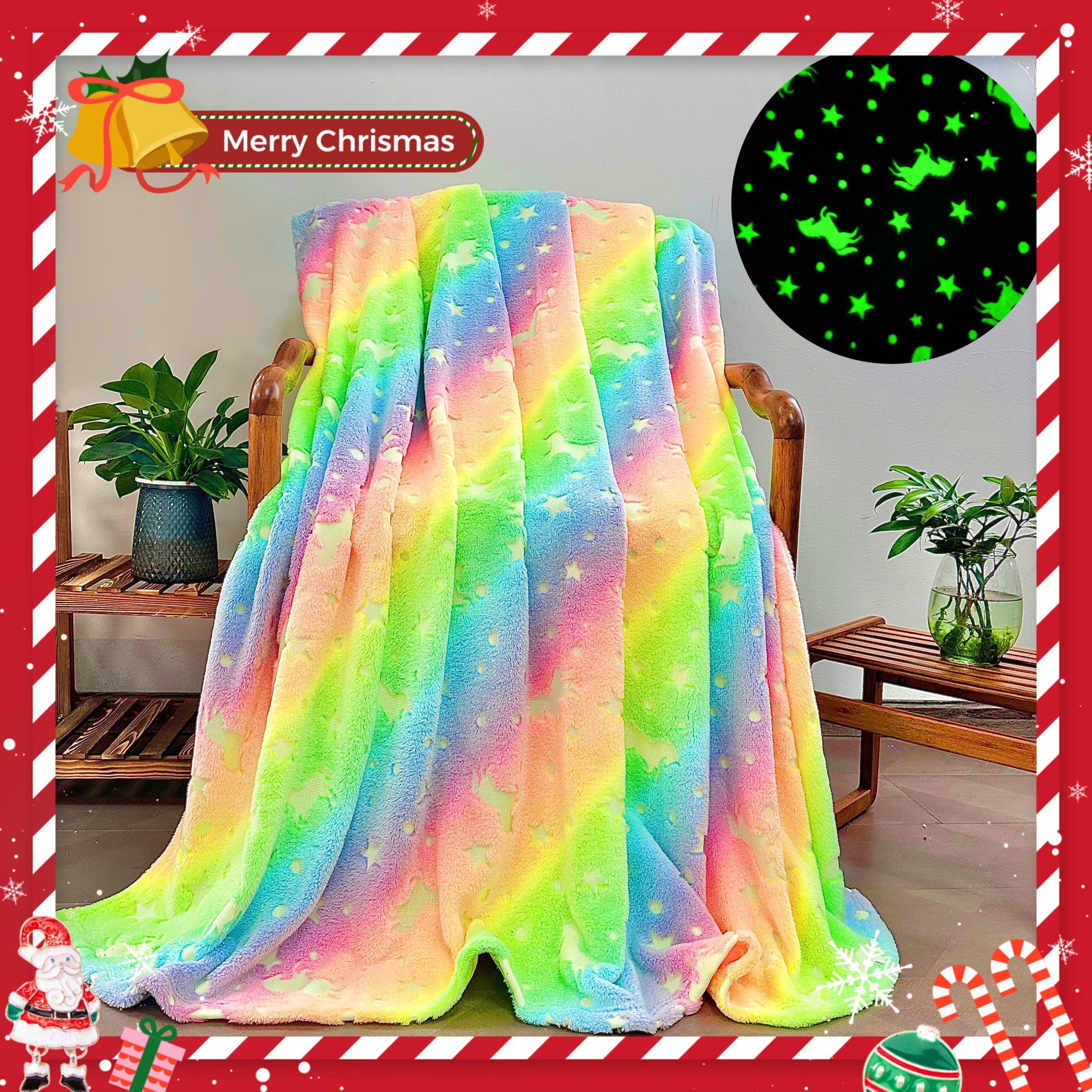 Cozy Glow-in-the-Dark Unicorn Blanket Flannel Throw for All Seasons