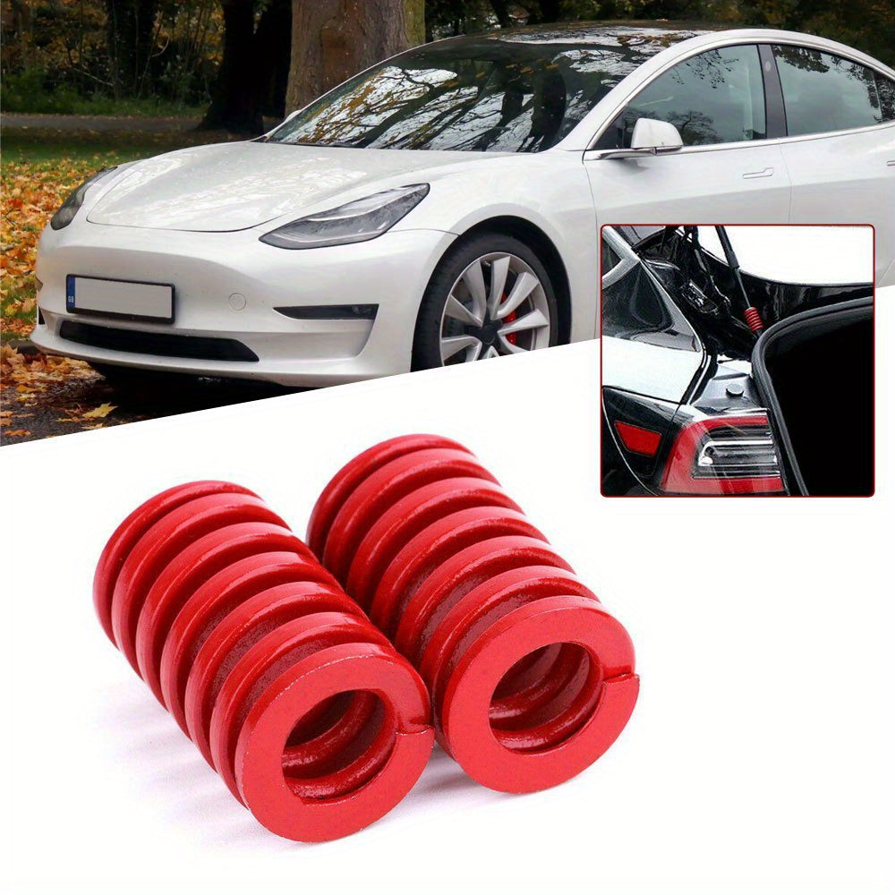 2 Pieces Red Iron Rear Trunk Lift Support Bars for Tesla Model 3