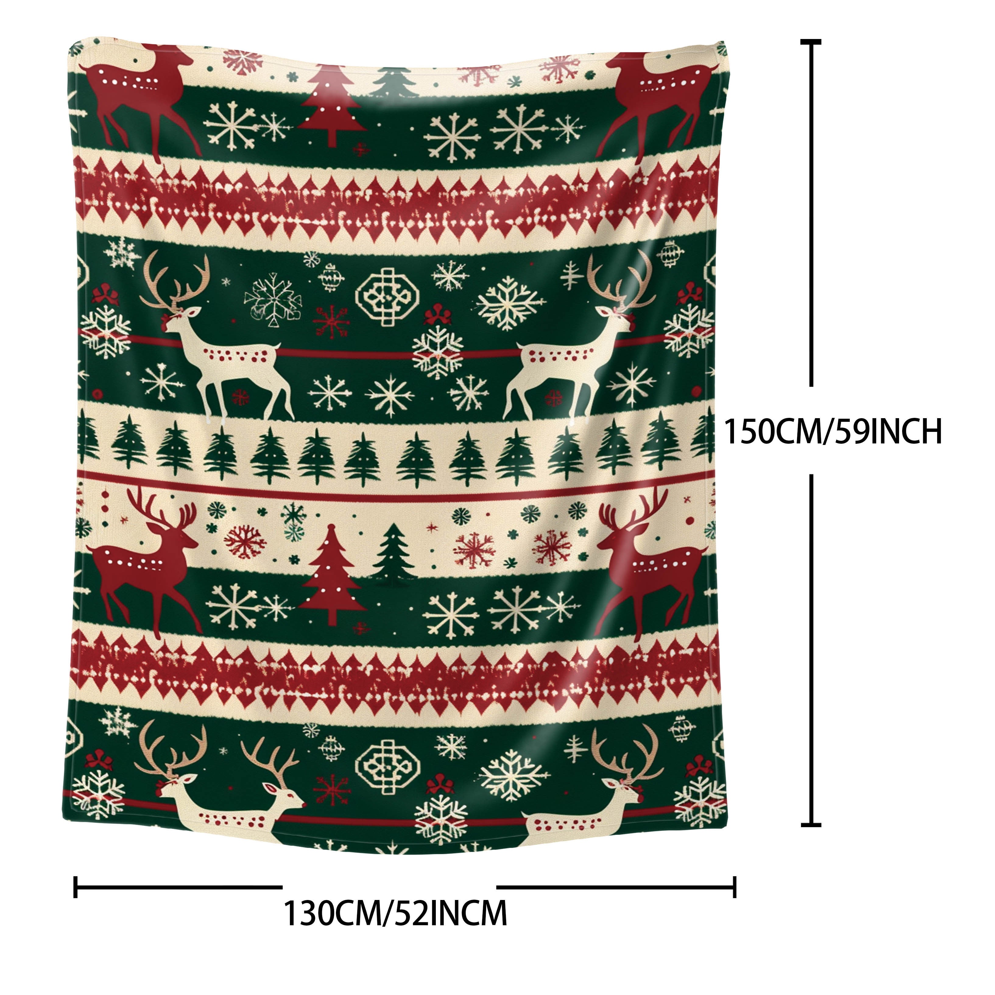 Festive Christmas Flannel Throw Blanket Cozy Warm Lightweight for Bed Couch and Outdoor