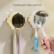 Wall-Mounted Toothbrush Holder for Electric and Manual Brushes with Dust Cover