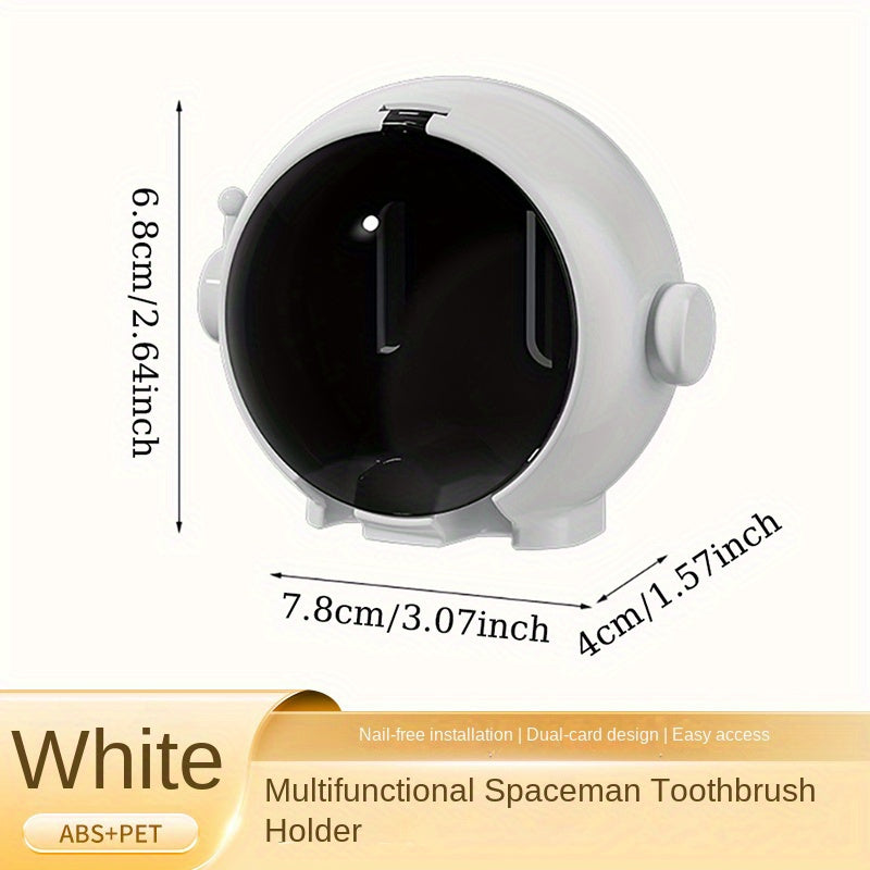 Wall-Mounted Toothbrush Holder for Electric and Manual Brushes with Dust Cover