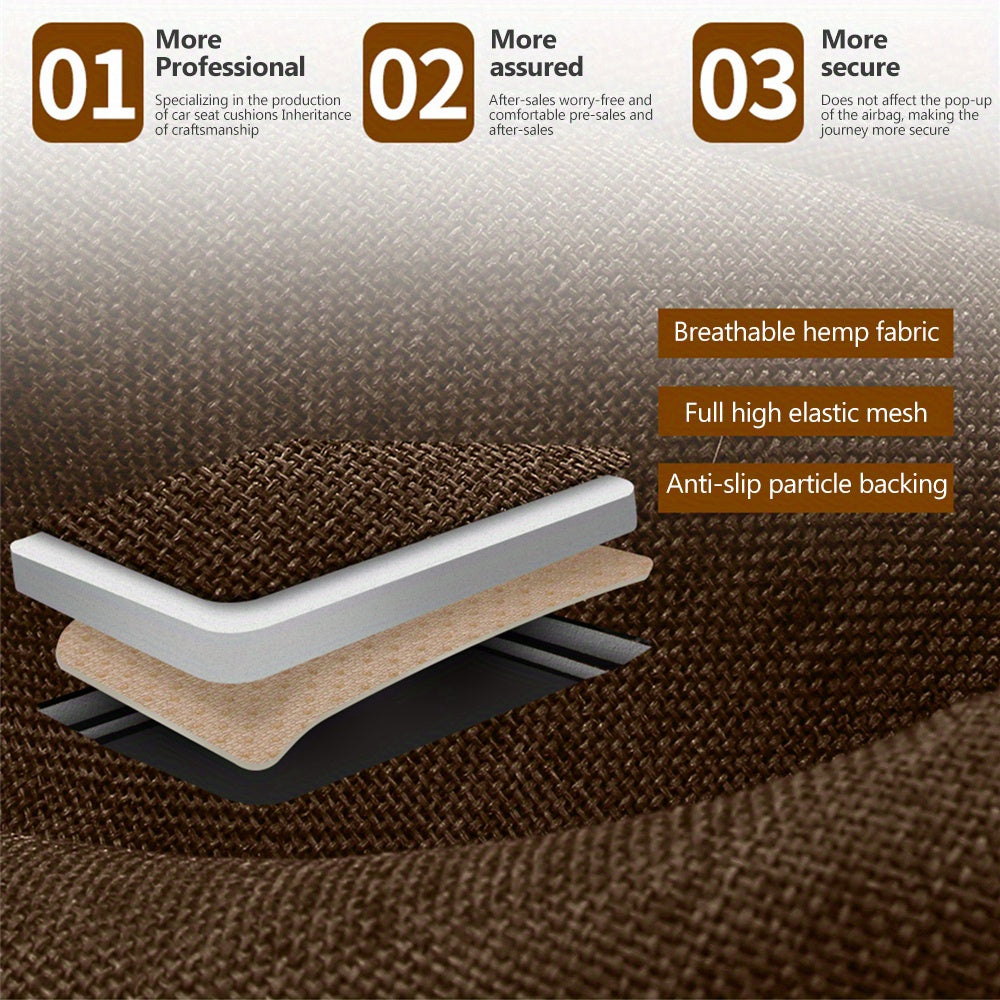 Universal Linen Car Seat Cover avtomobil o'rindiqlarini qulaylik bilan himoya qiladi.