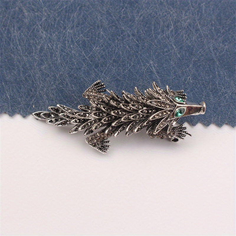 Rhinestone Hedgehog Brooch Jewelry for Women Christmas Gift Party Accessory