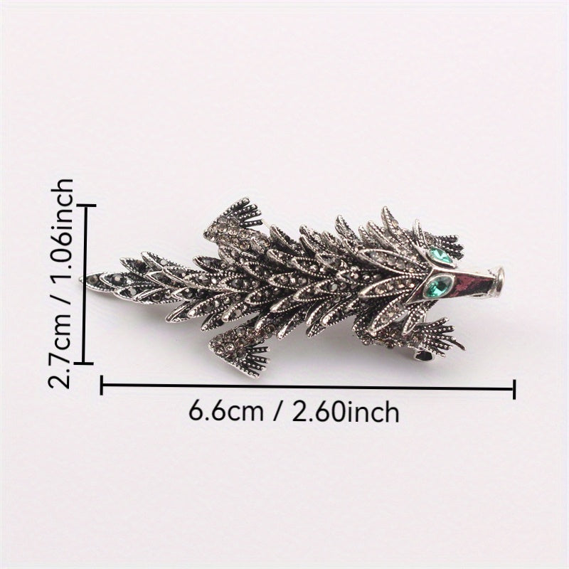 Rhinestone Hedgehog Brooch Jewelry for Women Christmas Gift Party Accessory