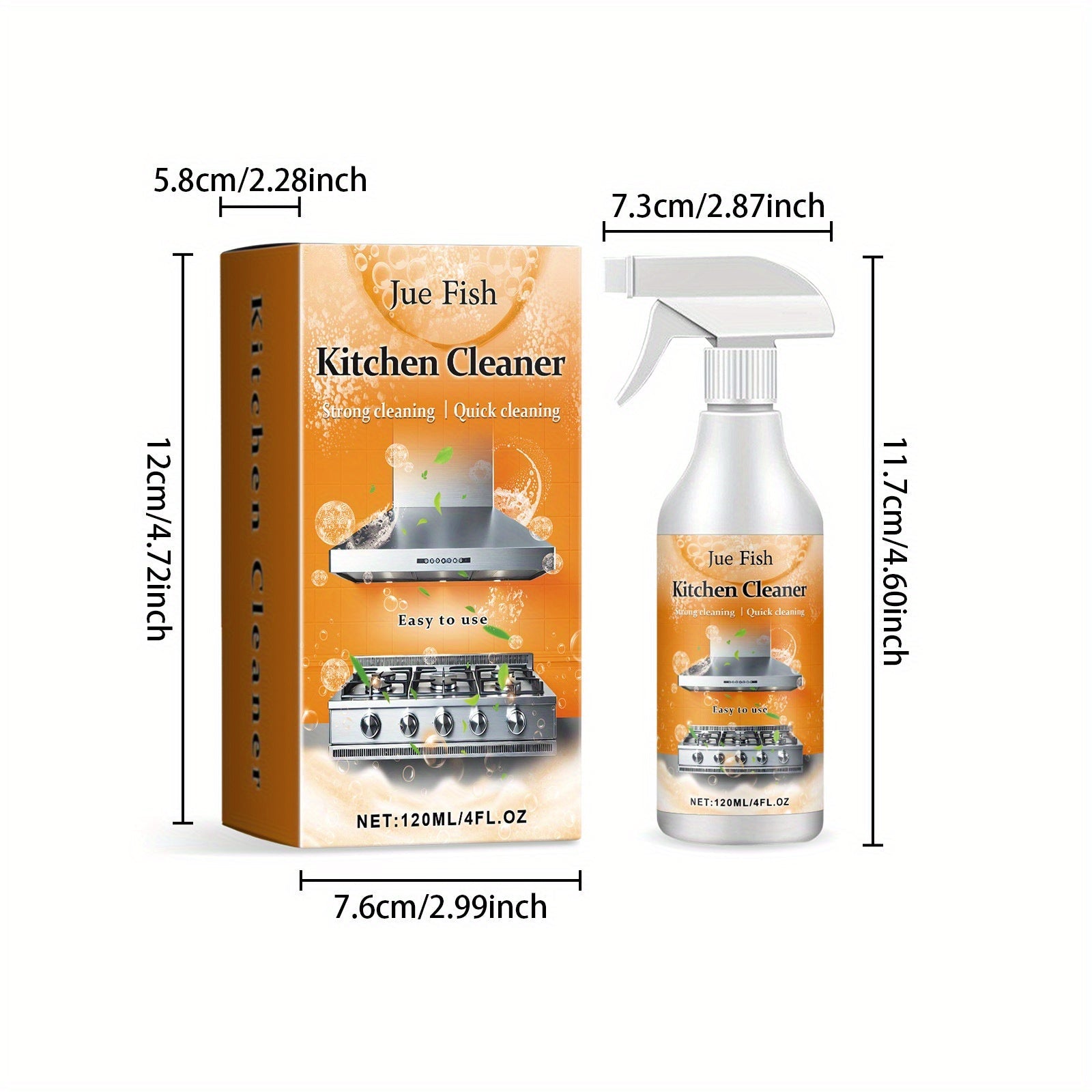 Limpiador de espuma multiusos de 120 ml para superficies de cocina y metal