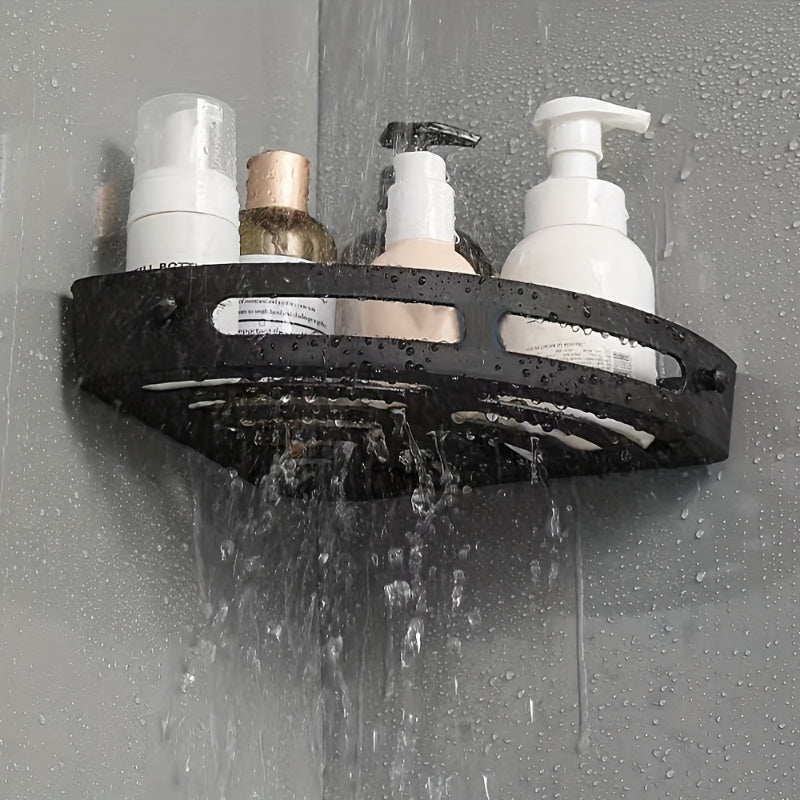 Multi-Layered Plastic Bathroom Corner Shelf No-Drill Installation Kitchen Toilet Organizer