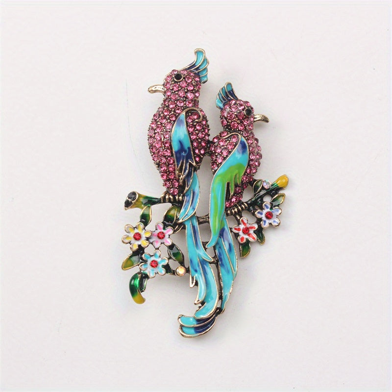 Peacock Brooch Rhinestones Decorative Jewelry for Bags Clothing Hats