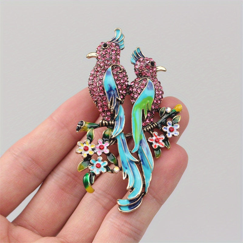 Peacock Brooch Rhinestones Decorative Jewelry for Bags Clothing Hats