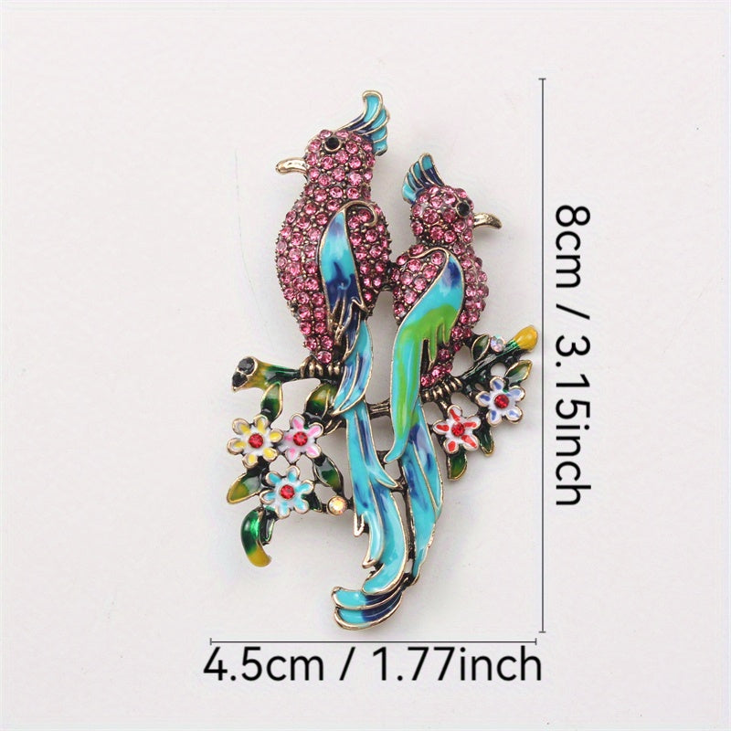 Peacock Brooch Rhinestones Decorative Jewelry for Bags Clothing Hats