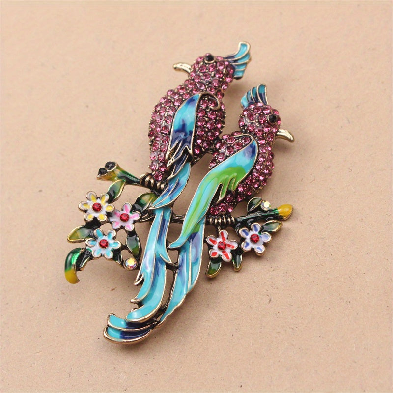 Peacock Brooch Rhinestones Decorative Jewelry for Bags Clothing Hats