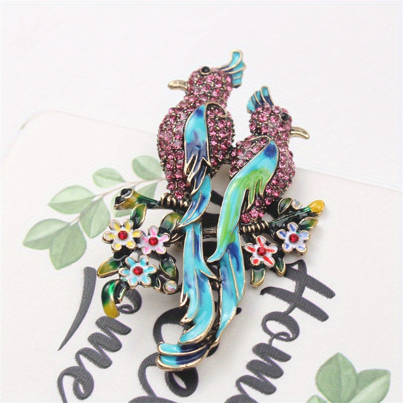 Peacock Brooch Rhinestones Decorative Jewelry for Bags Clothing Hats