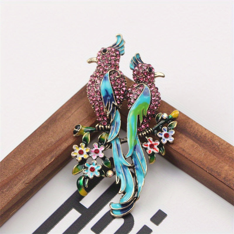 Peacock Brooch Rhinestones Decorative Jewelry for Bags Clothing Hats