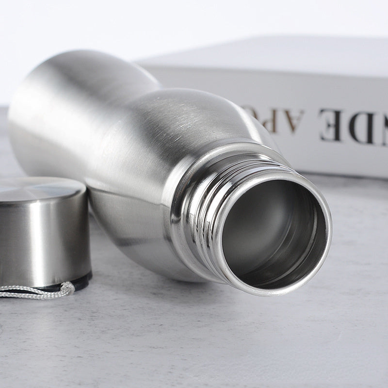 Large Capacity Stainless Steel Water Bottle with Steel Cap Anti-Shatter PVC-Free Portable for Travel Outdoor