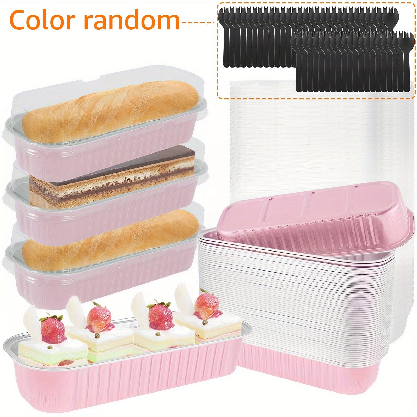 150 ta Mini Tort Qozonlari to'plami qopqoq, vilkalar va qoshiq bilan - 200ml yopishqoq alyuminiy folga non qozonlari, qayta ishlatiladigan pishirish stakanlari, BPA-siz, oshxona va bayram uchun to'plangan.