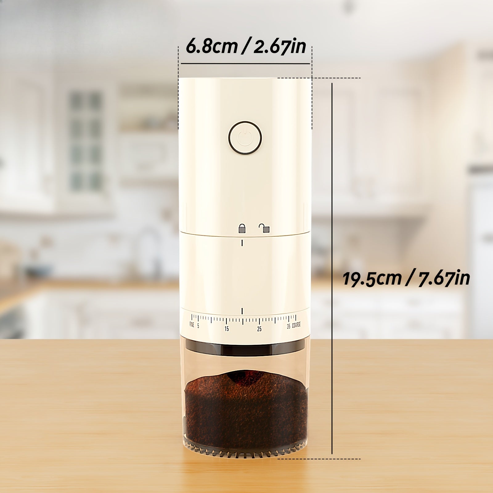 Electric Coffee Grinder Adjustable Burr Mill for Beans Spices 36V