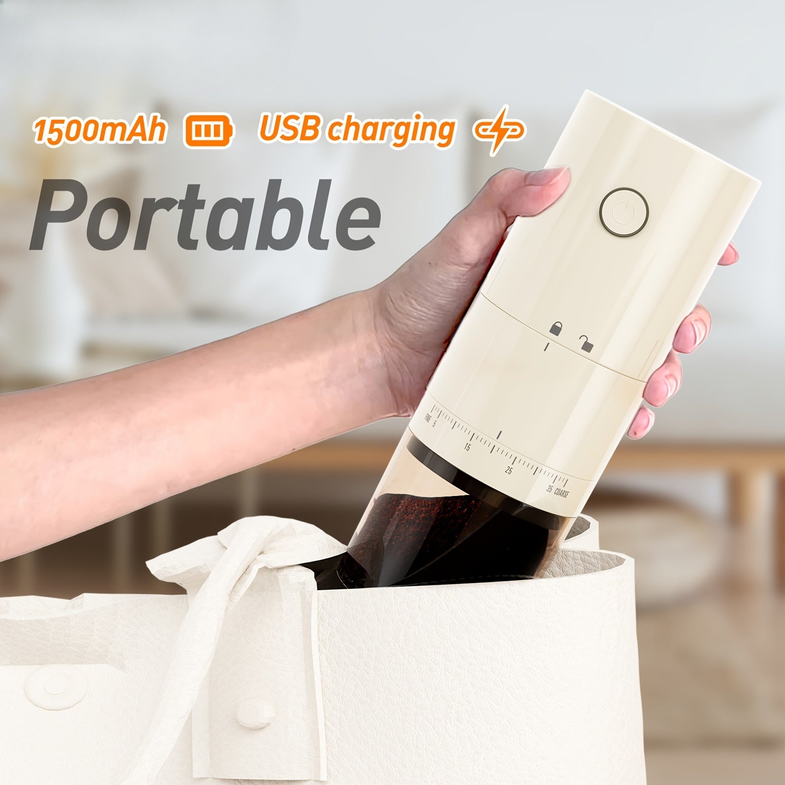 Electric Coffee Grinder Adjustable Burr Mill for Beans Spices 36V