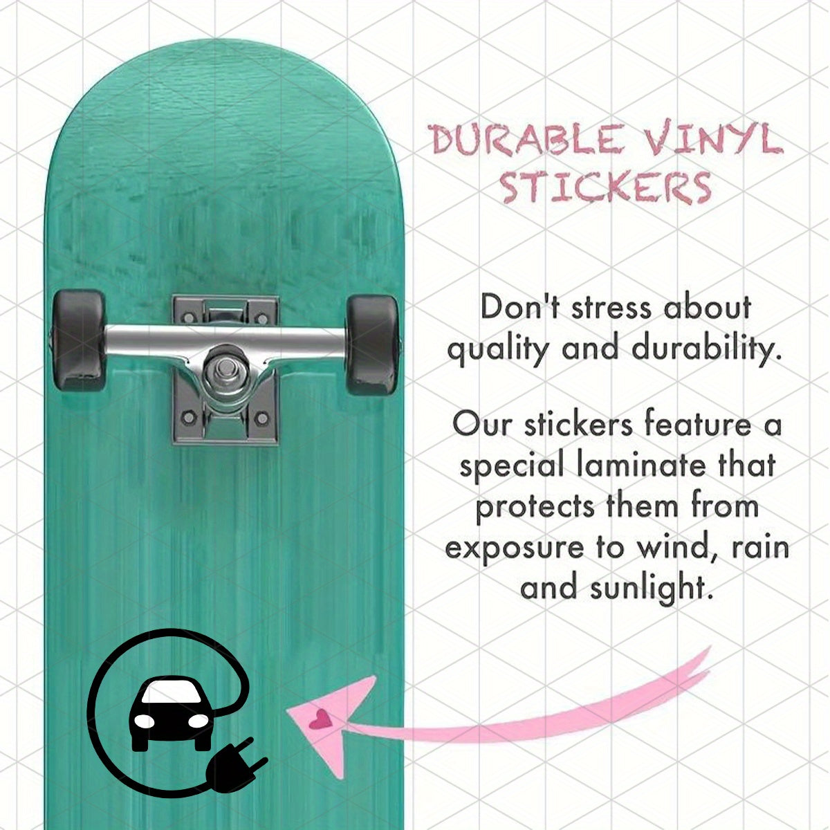 Electric Vehicle Charging Port Decal Matte Vinyl Self-Adhesive Car Exterior Accessory