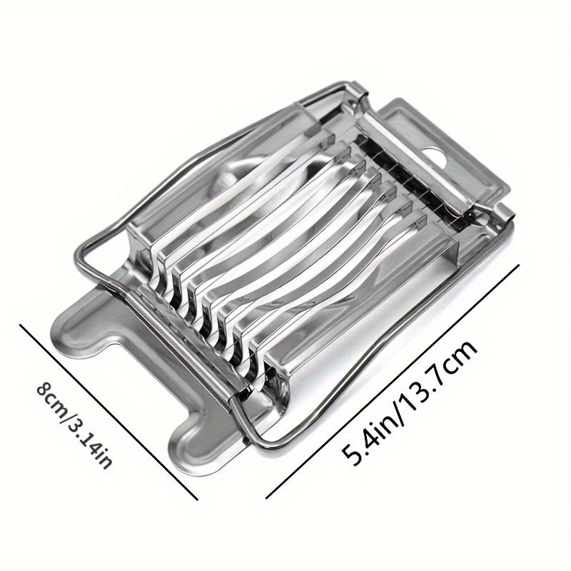 Stainless Steel Egg Slicer Manual Kitchen Gadget for Hard-Boiled Eggs