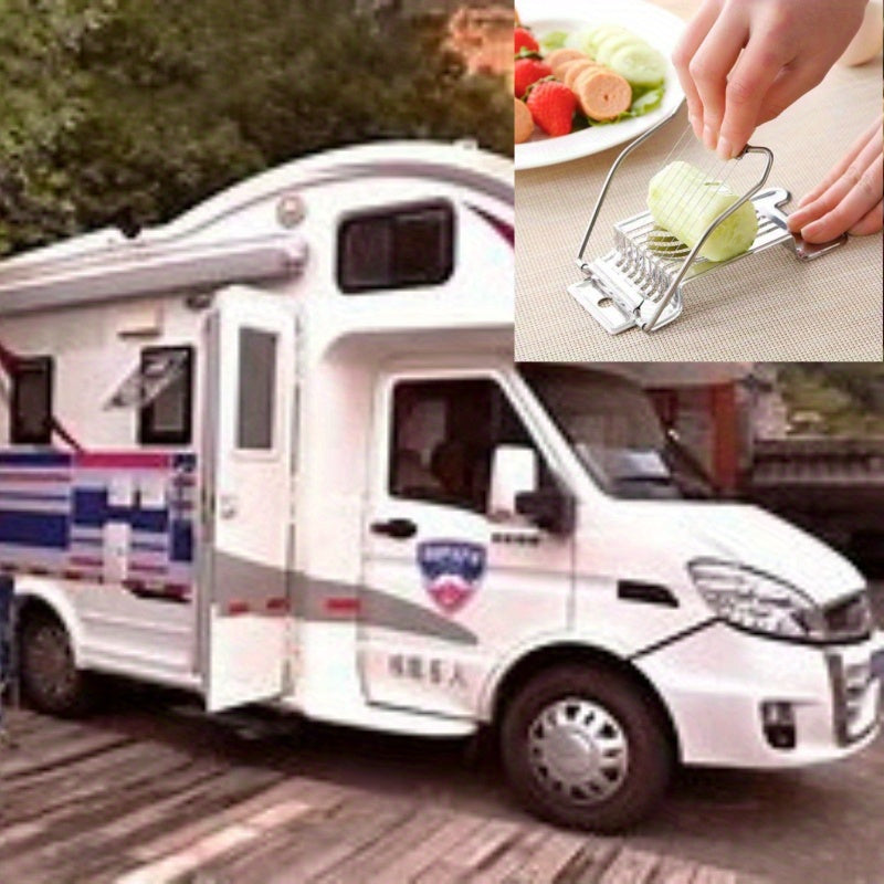 Stainless Steel Egg Slicer Manual Kitchen Gadget for Hard-Boiled Eggs