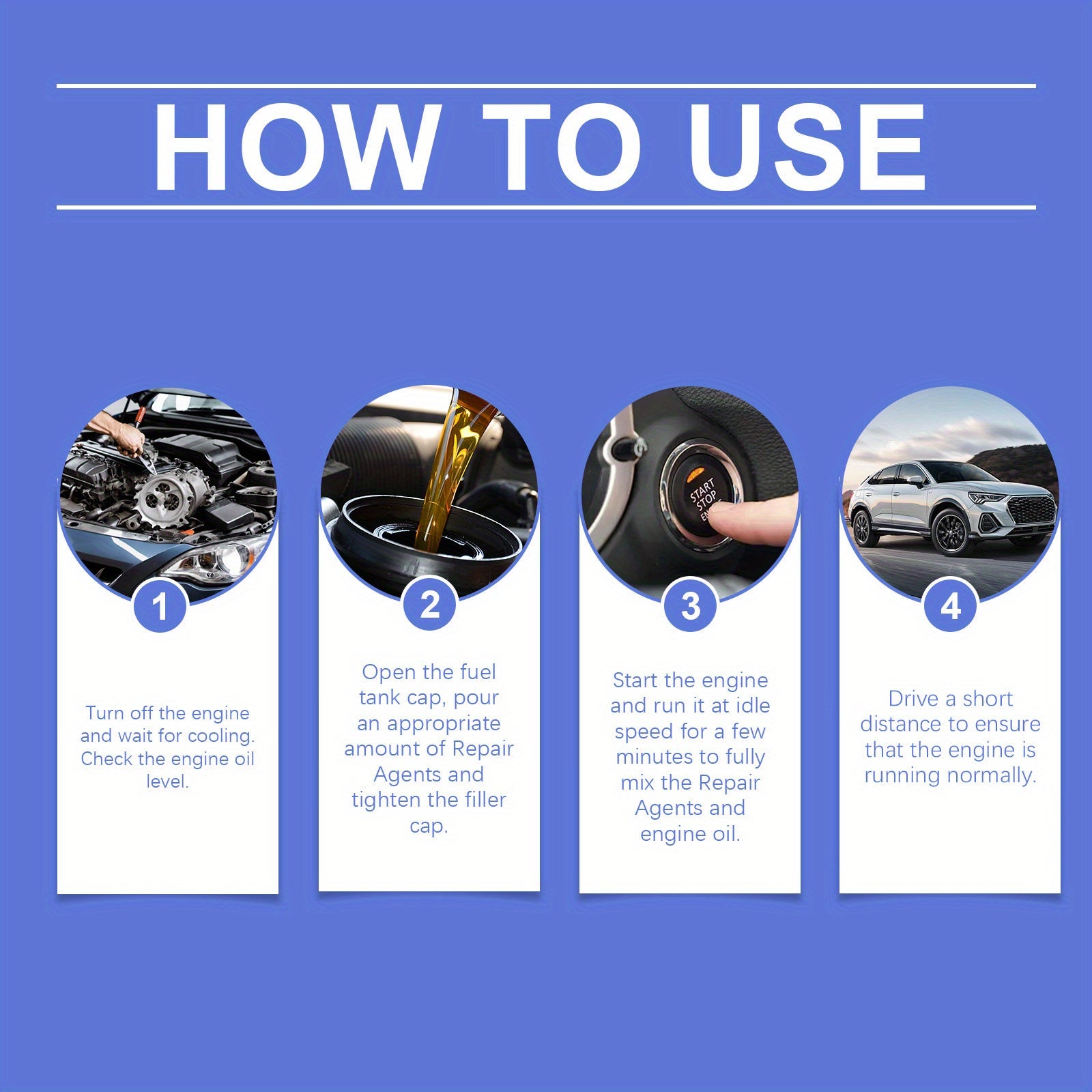 Добавка для удаления углерода и ремонта двигателя, масло для бензиновых двигателей, 100 мл