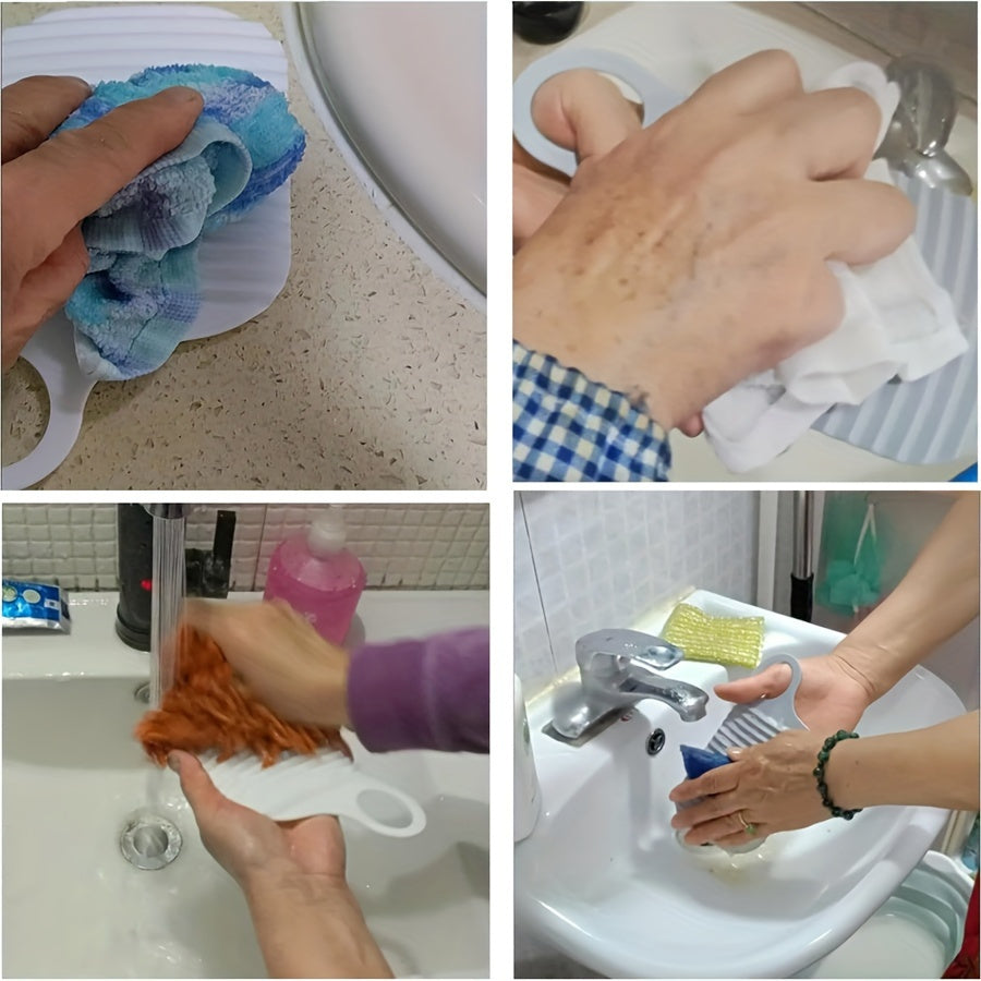 Mini Laundry Board with Flexible Rubber Washboard, Portable and Anti-Skid