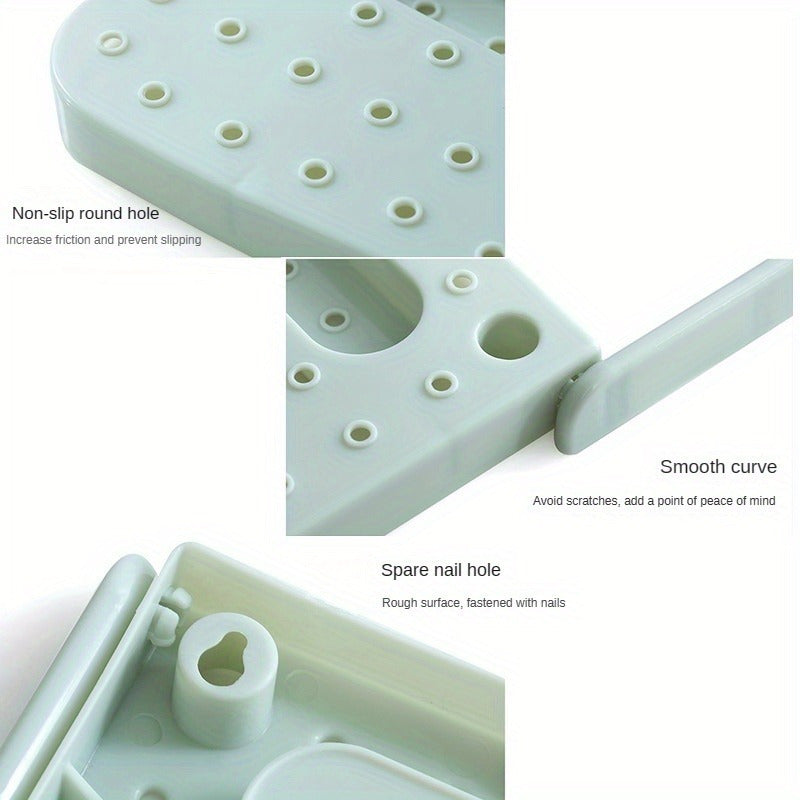 Wall-Mounted Foldable Shoe Rack with Suction Cups for Slippers Storage