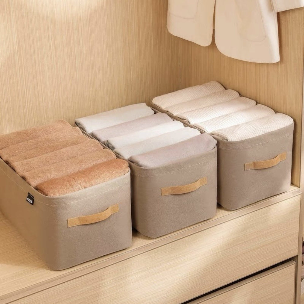 Storage Basket with Steel Frame for Clothing Toys and Household Organization