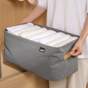Fabric Storage Basket with Steel Frame Foldable Rectangle Organizer for Laundry and Home Storage
