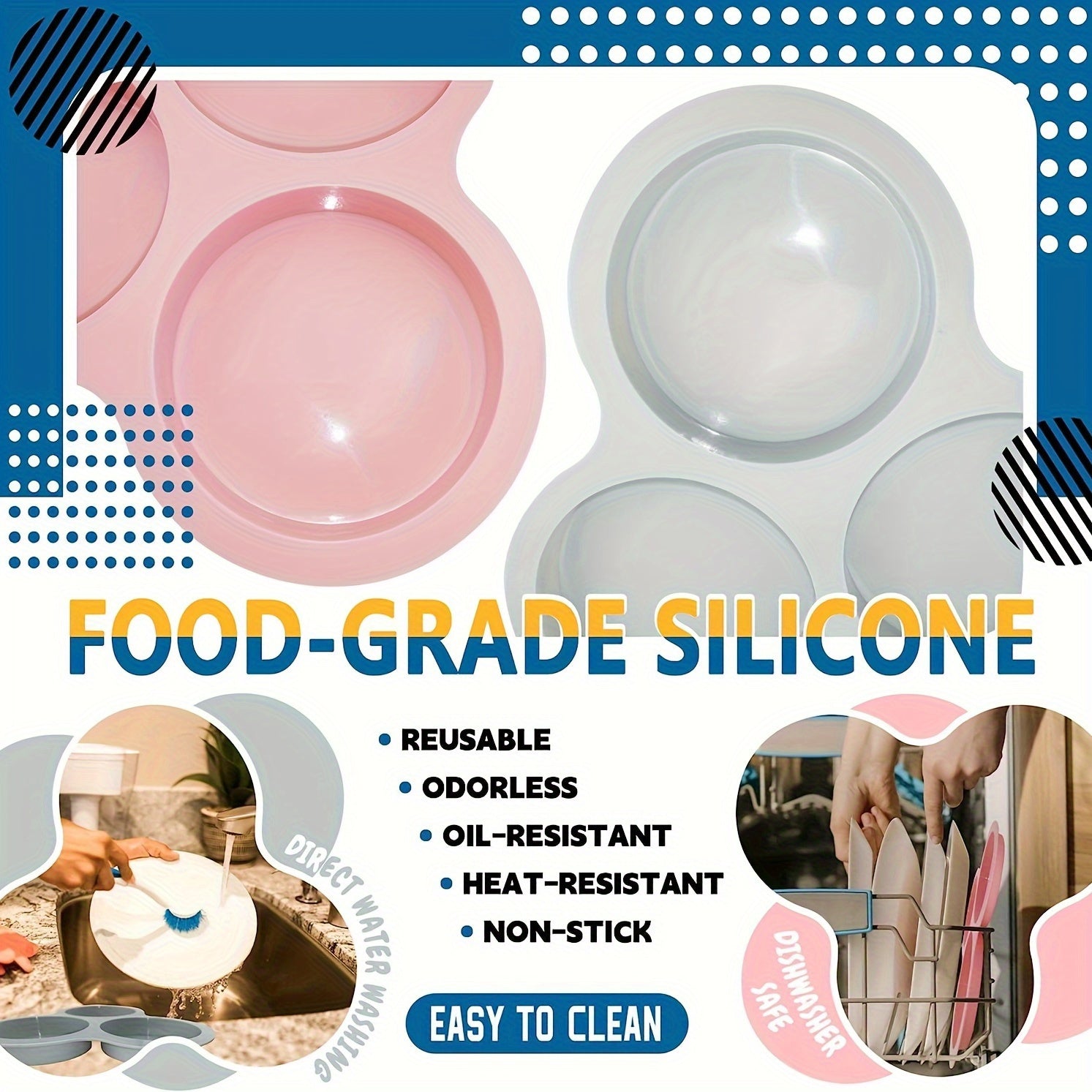 Silicone Baking Mats Set Non-Stick Heat-Resistant for Air Fryer Cooking