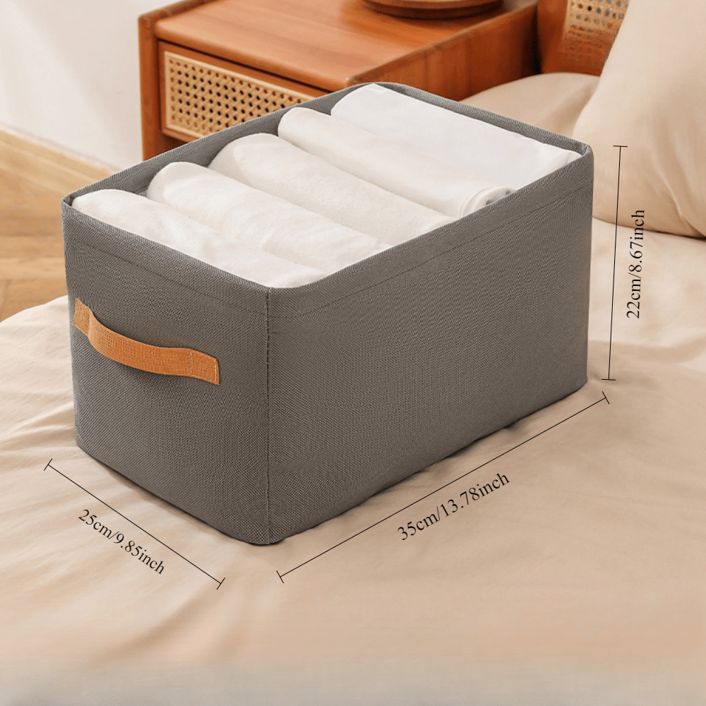 Clothing Organizer Boxes Polyester Wardrobe and Office Storage Hampers with Handles