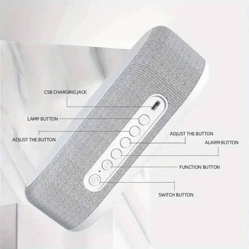 Wireless Charging Dock for iPhone 15 and 14 with Alarm Clock Night Light and Thermometer