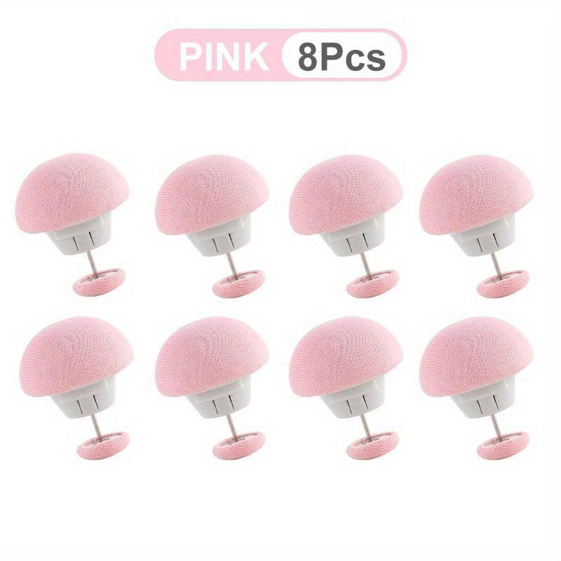 6 yoki 8 dona qo'ziqorin shaklidagi to'quv kliplari, makaron peglar, yostiq qopqog'ini ushlab turuvchi. Sirpanmaydigan va ko'rpa, kiyimlarni ushlab turish va uy tartibini saqlash uchun mukammal.