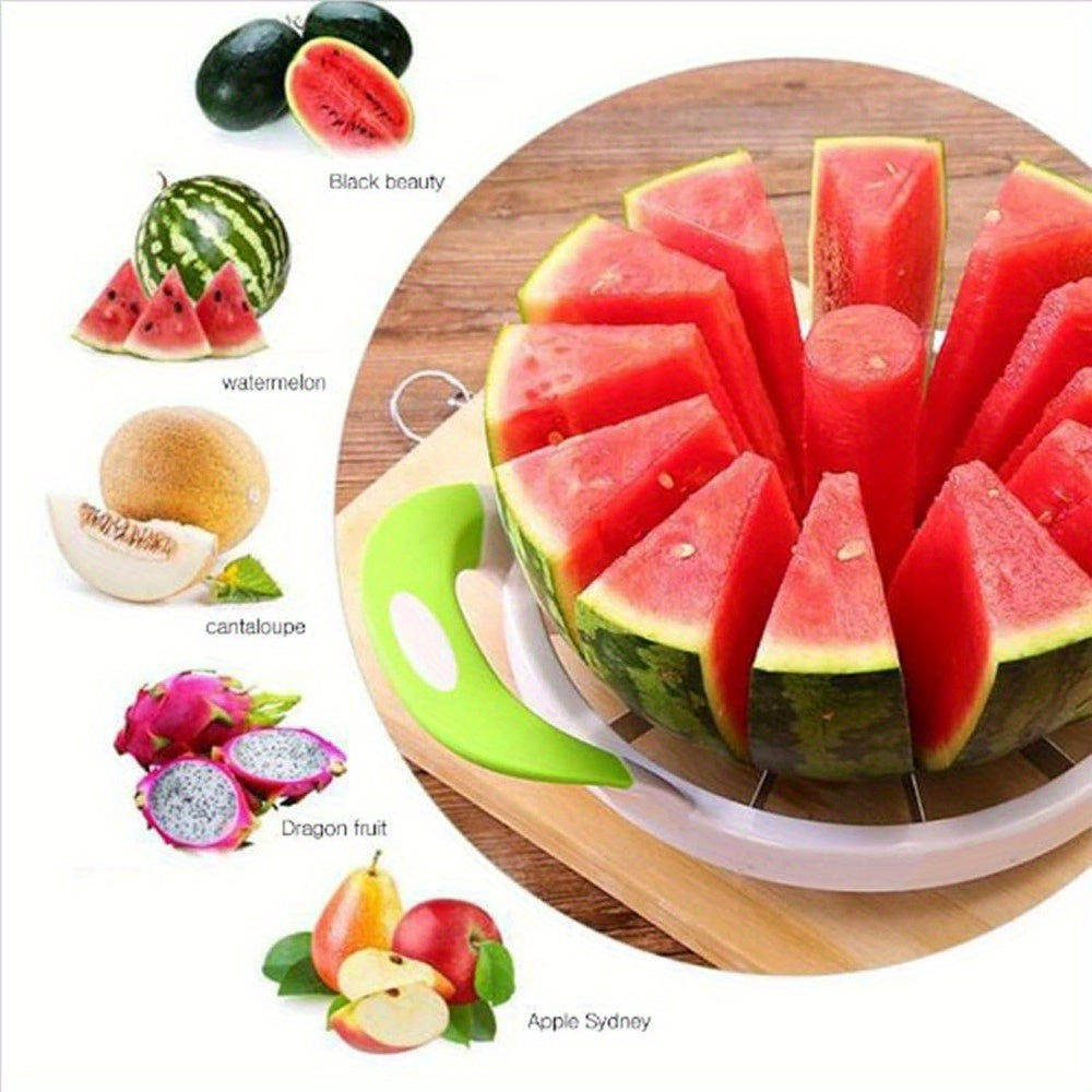2-Piece Extra Large Watermelon Cutter and Slicer Stainless Steel with Silicone Handle