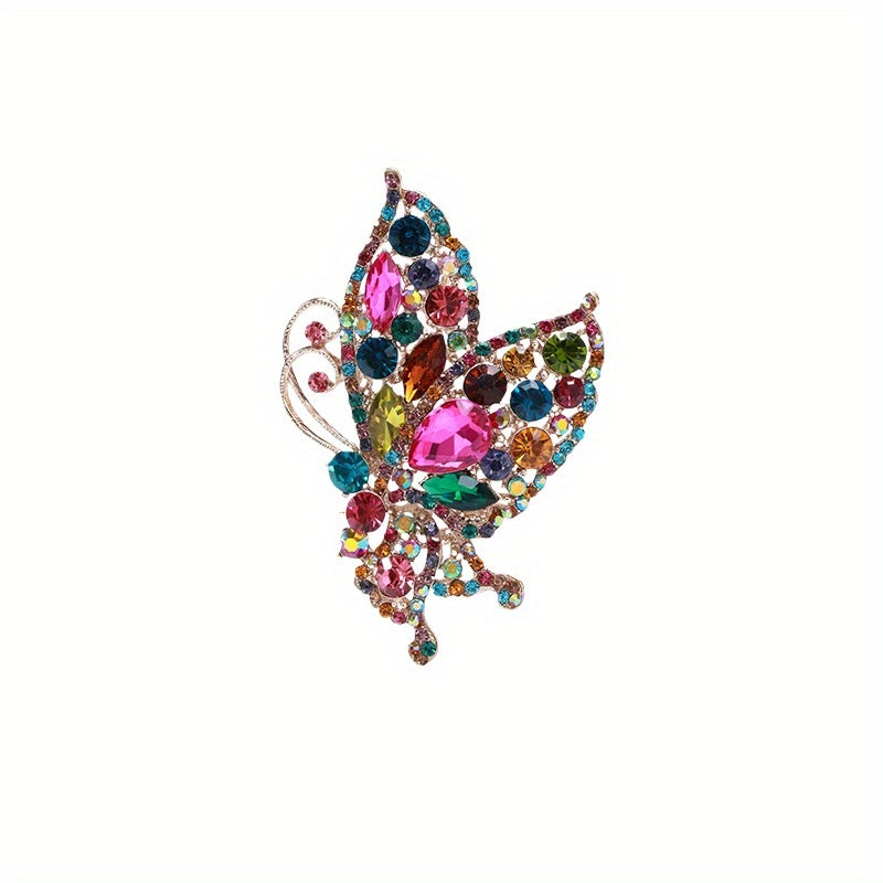 Crystal Butterfly Brooch Pin for Women and Men Water-Crystal Jewelry Elegant Fashion