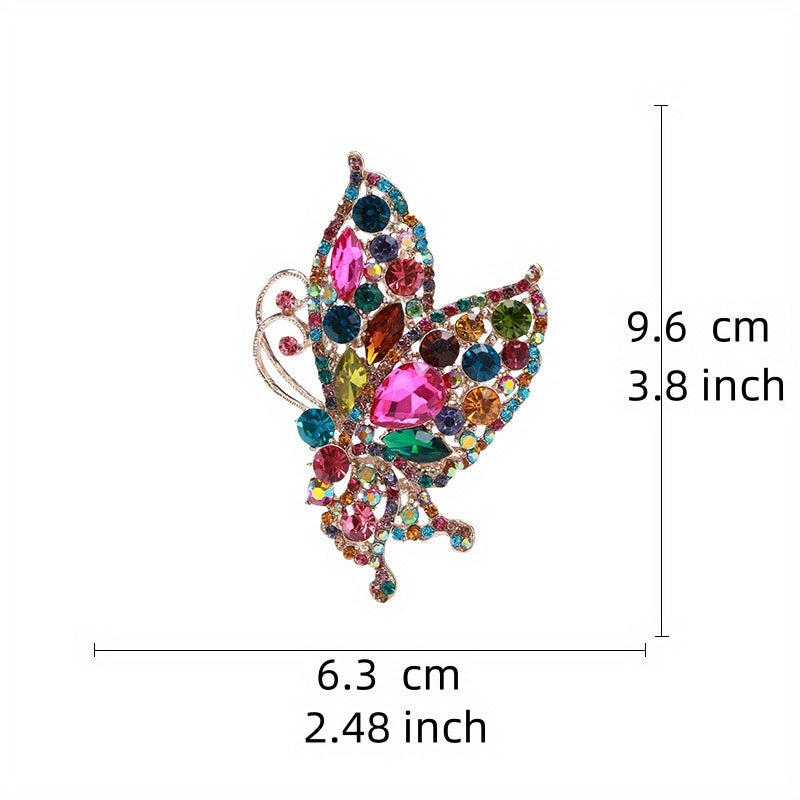 Crystal Butterfly Brooch Pin for Women and Men Water-Crystal Jewelry Elegant Fashion