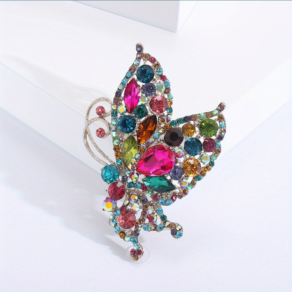 Crystal Butterfly Brooch Pin for Women and Men Water-Crystal Jewelry Elegant Fashion