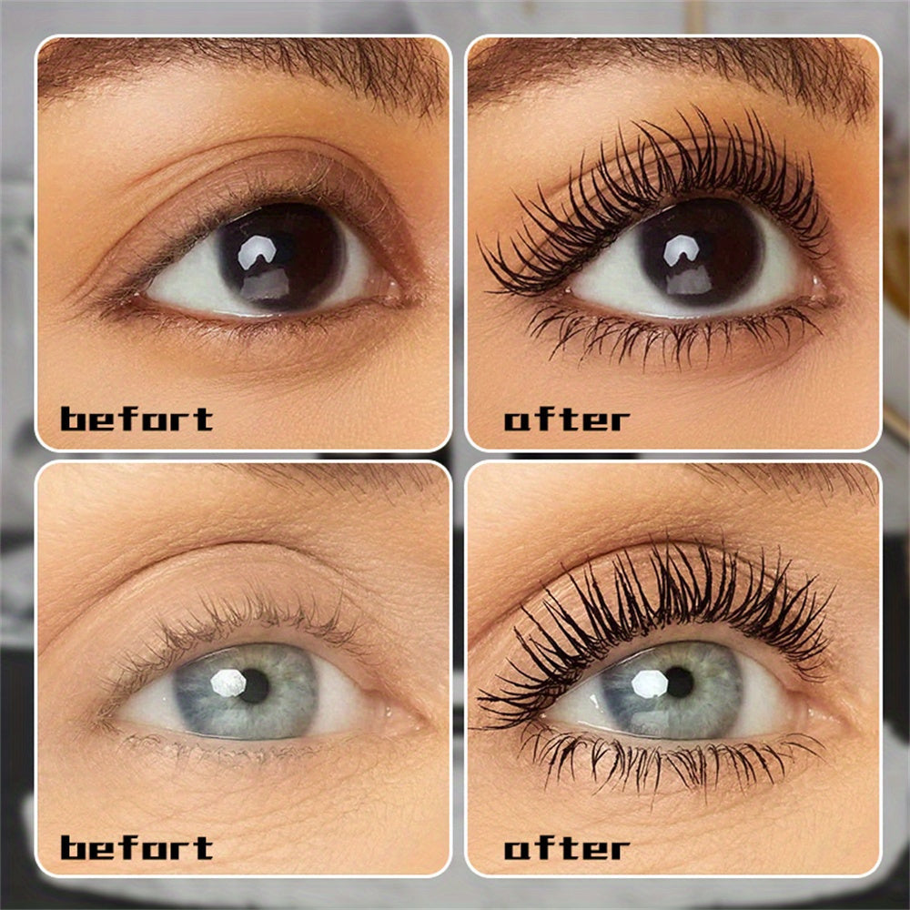 Waterproof Mascara with Plant Squalane for All Skin Types Long-Lasting Volumizing and Lengthening Black