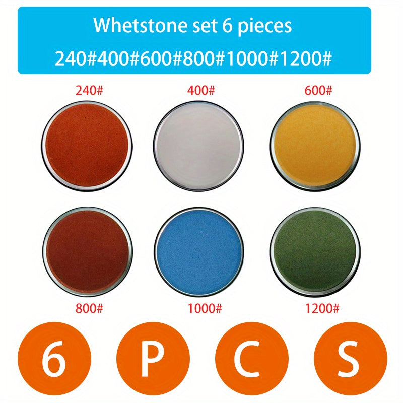 Knife Sharpener Set with Whetstone, Sanding Discs, Multi-Grit Accessories